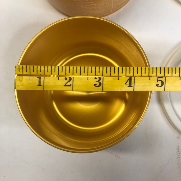 VTG Tupperware One Touch 3 Canisters Stacking Bowls Gold Snowflake Christmas NEW - Picture 3 of 10